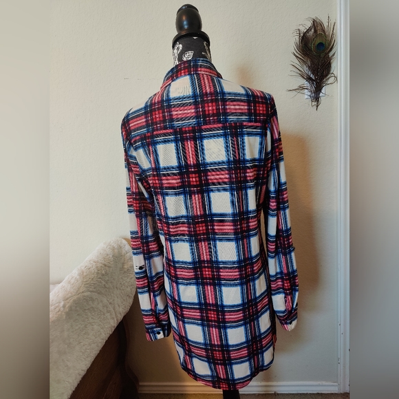 Passport Long soft flannel button down shirt 🔘 (Large) ❤️💙🖤🤍 - Picture 3 of 16